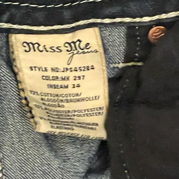 Miss Me Signature Boot Cut Women's Skinny Jeans Embellished Cross Pockets Sz 26 - Picture 8 of 8